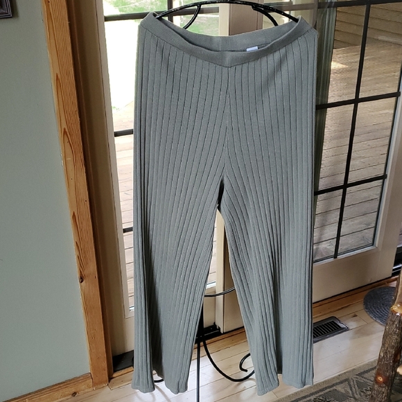 Talbots Haven Well Within Ribbed Knit High Waist Wide-Leg Sz. L Pants - Picture 1 of 11